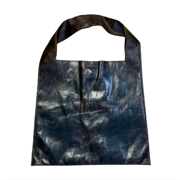 THE NEW STUDIO M02 GLOSSY TEXTURED BROWN Bag $437 NWT - Picture 4 of 8